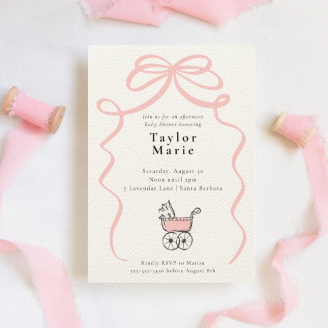 Babytragen | Girl Baby Shower Einladung (Von Creator hochgeladen)