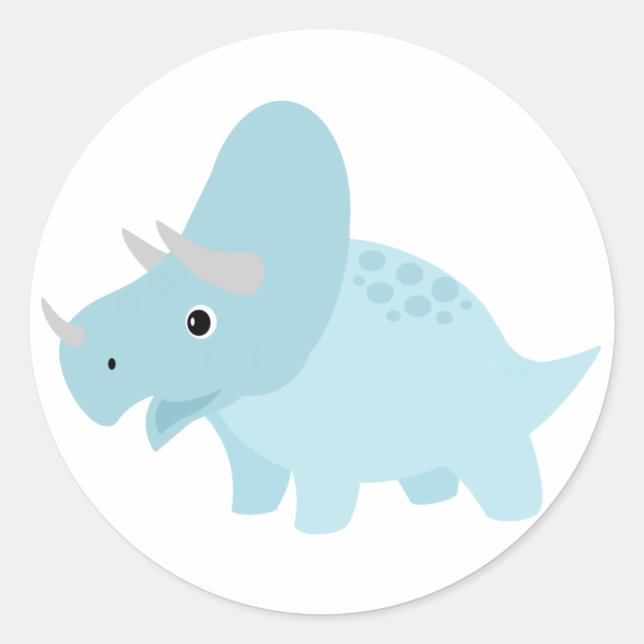 Babytriceratops Dinosaurier-Aufkleber Runder Aufkleber (Vorderseite)