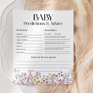 Babyvoraussagen und Ratschläge Boho Wildblume Dusc
