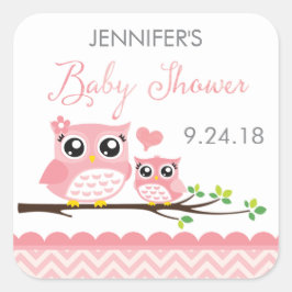 Babywanne-Aufkleber | Rosa Zickzack Mädchen Quadratischer Aufkleber