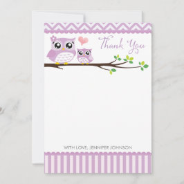 Babywanne mit Euphorie Dankeschön Card Lila Zickza Dankeskarte
