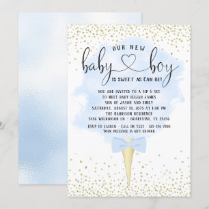 Babywanne und Cotton Candy Baby Dusche Einladung