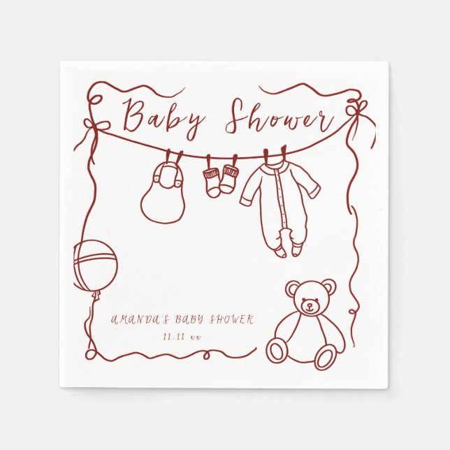 Babywäsche Babydusche Serviette (Vorderseite)