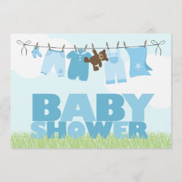 Babywäsche {blau} Kinderdusche Einladung