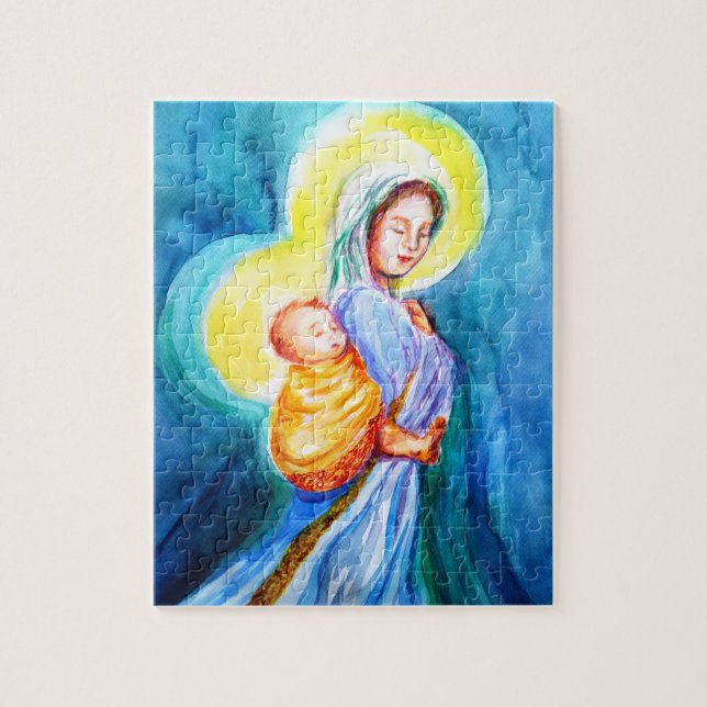 Babywearing Madonna und Kinderpuzzlespiel (Vertikal)