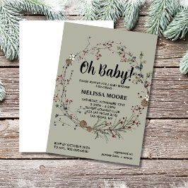 Babywinterbeere rustikales Boho Einladung
