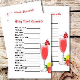 Babywortlösung Brunch Bubbly Baby Dusche Thema