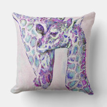 Babywurfkissen mit Lila Giraffe Print