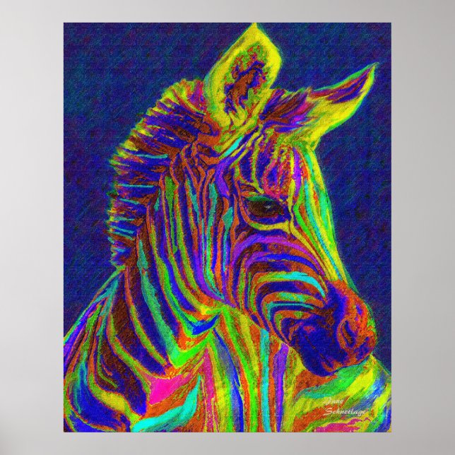 Babyzebra in Taschentönen Poster (Vorne)
