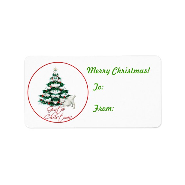 Babyziege Weihnachtsgeschenk Tag Sticker Adressaufkleber (Vorne)