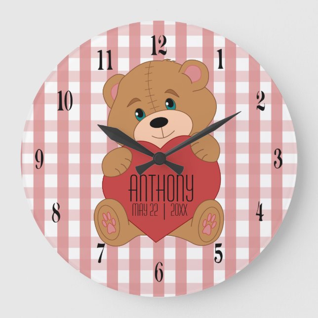 Babyzimmer Große Wanduhr (Vorderseite)