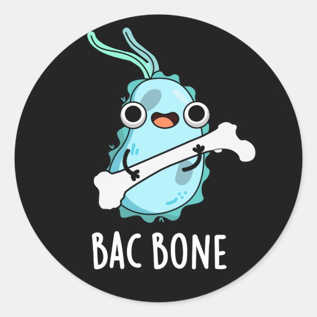 Bac Bone Funny Bacteria Pub Runder Aufkleber (Vorderseite)