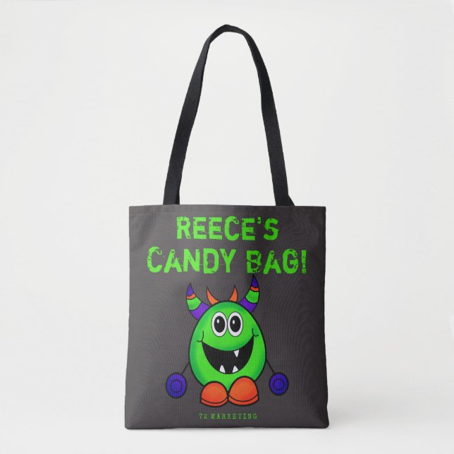 Bac d'Halloween personnalisé ou monstre de sac de  (Devant)