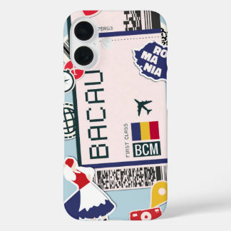 Bacău Rumänien Boarding Pass iPhone 16 Hülle