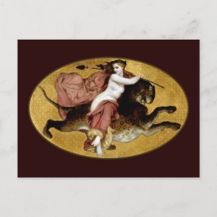 Bacchante On A Panther Postkarte