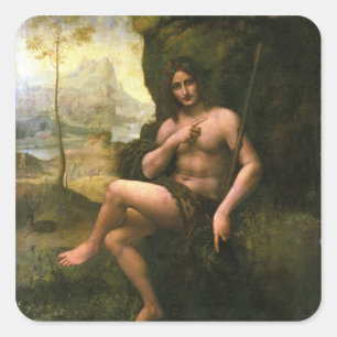 Bacchus, c.1695 (Öl auf Leinwand) Quadratischer Aufkleber