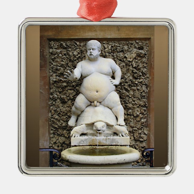 Bacchus Fountain Ornament Aus Metall (Vorne)