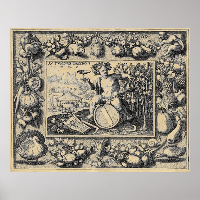 Bacchus-Gott des Weins Poster (Vorne)