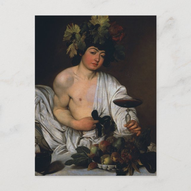 Bacchus par carte postale Caravaggio (Devant)
