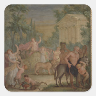 Bacchus und Ariadne (Öl auf Leinwand) 2 Quadratischer Aufkleber