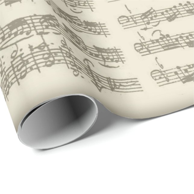Bach 2. Cello-Reihe, einige Manuskript-Seiten Geschenkpapier (Rolleneckpunkt)