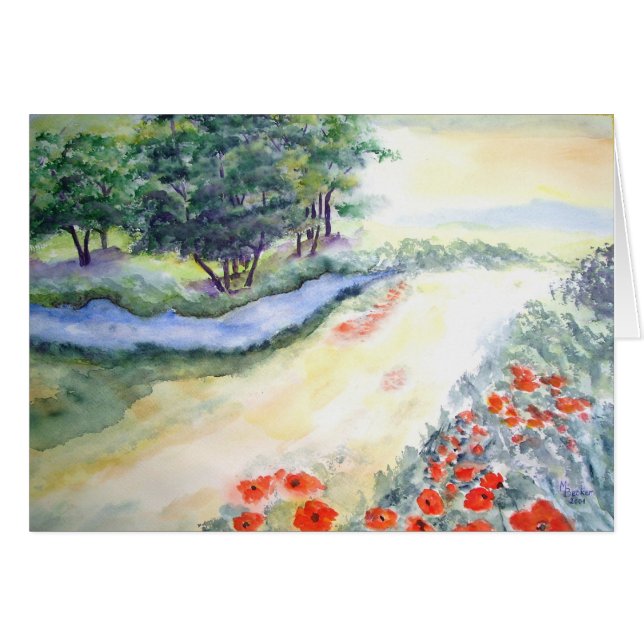 Bach Arbres Et Poppies De L'Aquarelle (Devant horizontal)