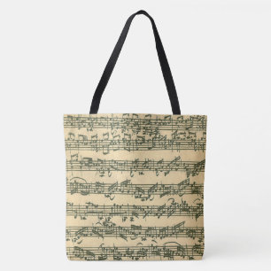 Bach Chaconne authentischer Manuskript-Auszug Tasche