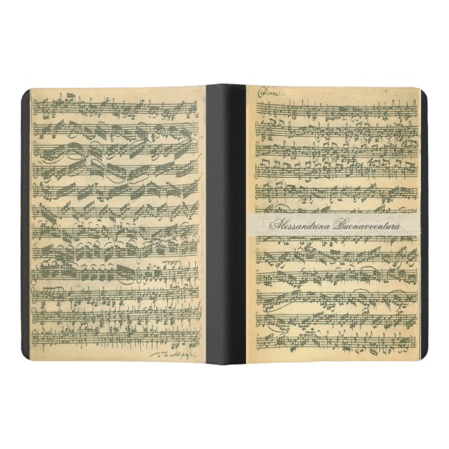 Bach Chaconne Manuskript für Extra Großes Moleskine Notizbuch (Geöffnet)