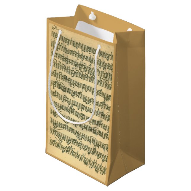 Bach Chaconne Musik-Manuskript für Solo- Violine Kleine Geschenktüte (Vorderseite Schrägansicht)