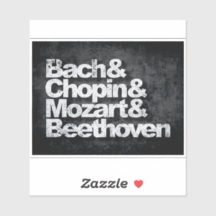 Bach Chopin Mozart Beethoven Klassische Musik Aufkleber
