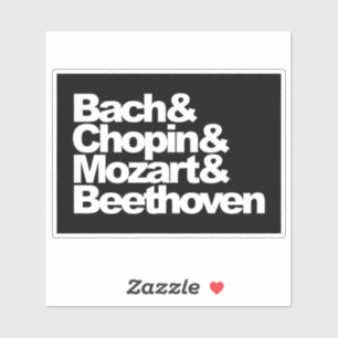 Bach Chopin Mozart Beethoven Klassische Musik Aufkleber
