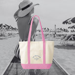 Bach Club Blue Custom Wappen Bachelorette Tragetasche<br><div class="desc">Die Taschen des Bach Club eignen sich perfekt für Ihren Junggeselinnen-Abschied zum Thema Beach Club. Blaues gebeuteltes Wappen mit rosafarbenen Steinen. Personalisieren Sie mit den Details Ihres Bachelorettes... Jahr, Strand und Ziel. Ideal für einen Junggeselinnen-Abschied zum Thema Strand oder für einen Bachelorette am Ziel. Matching Accessoires sind in der Kollektion...</div>