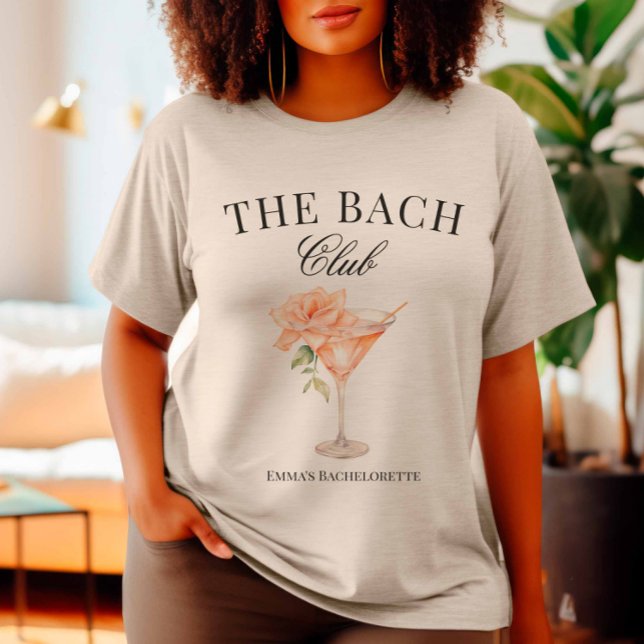 Bach Club Blush Cocktail Tri-Blend Shirt (Blush Cocktail Bachelorette Tshirt)