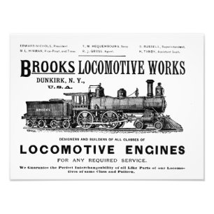 Bach-Dampf-Lokomotive bearbeitet Kodak 1890 Fotodruck