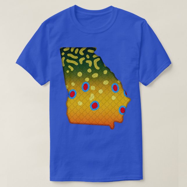 Bach Foreut Fisch Georgien Staat Karte Fischerei G T-Shirt (Design vorne)