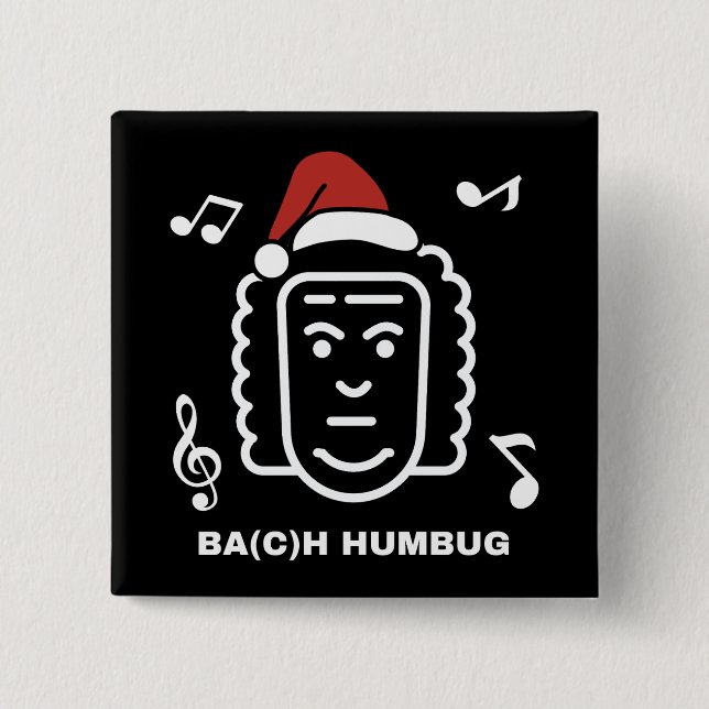 BACH Funny Classical Music Composer Christmas Pun Button (Vorderseite)