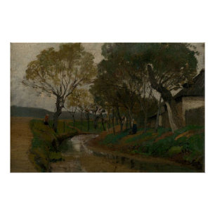 Bach hinter ruhigen Gewässern rustikaler Charme Poster