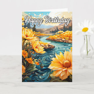 Bach im Frühjahr | Happy Birthday Karte