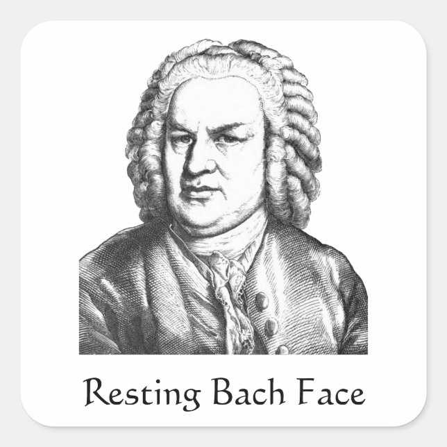 Bach-Klassiker-Komposer Quadratischer Aufkleber (Vorderseite)