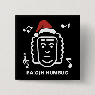 BACH Lustige klassische Musik Komponist Weihnachts Button
