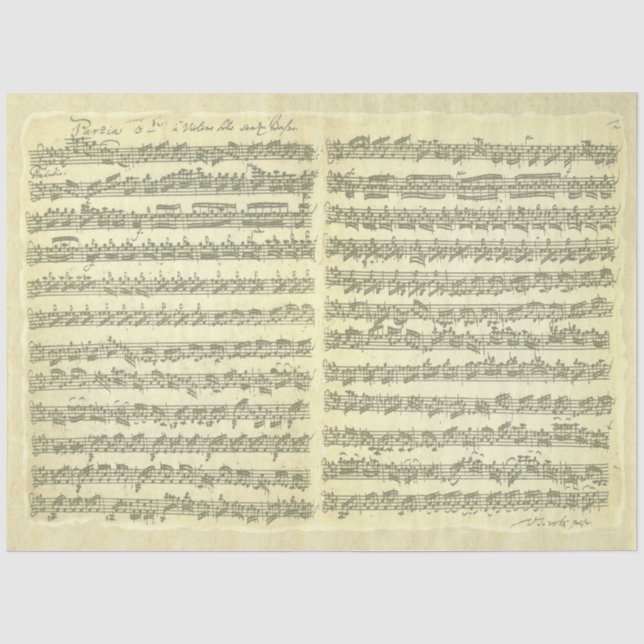 Bach Partita für Solo Violine Musik Manuskript Seidenpapier (Vorderseite)