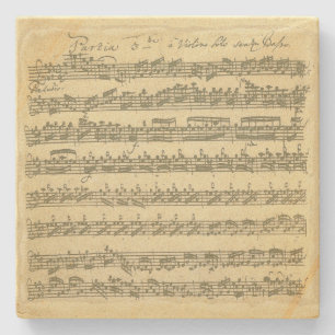 Bach Partita Musik-Manuskript für Violinen-Solo Steinuntersetzer