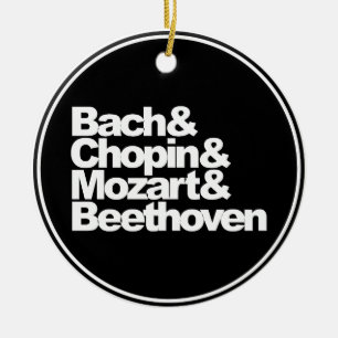 Bach und Chopin und Mozart und Beethoven Keramik Ornament