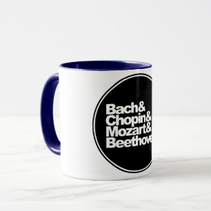 Bach und Chopin und Mozart und Beethoven Tasse