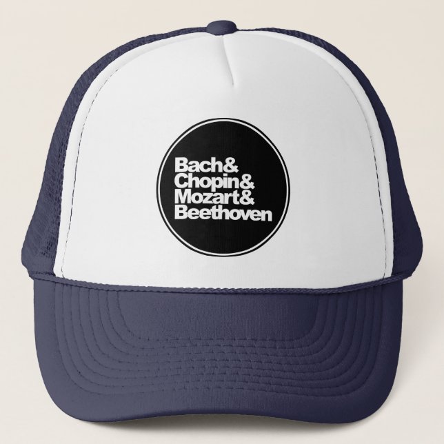 Bach und Chopin und Mozart und Beethoven Truckerkappe (Vorderseite)