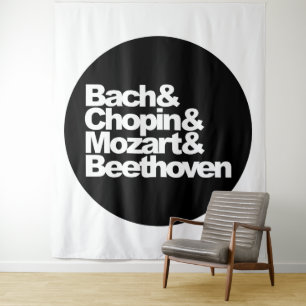 Bach und Chopin und Mozart und Beethoven Wandteppich