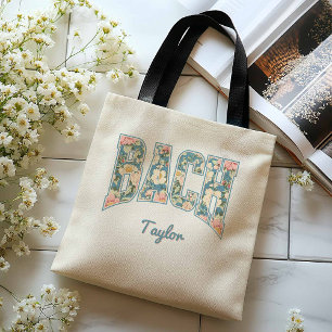 BACH Uni-Buchstaben Blue Retro Floral Brautjungfer Tasche