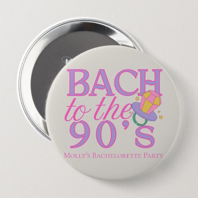 Bach zu den 90er Jahren - Retro-Junggeselinnen-Abs Button (Vorne & Hinten)