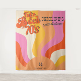 Bach zum 70er Retro Groovy Sunset Bachelorette Wandteppich