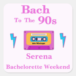 Bach zum 90er-Cassette-Tape-Junggeselinnen-Abschie Quadratischer Aufkleber